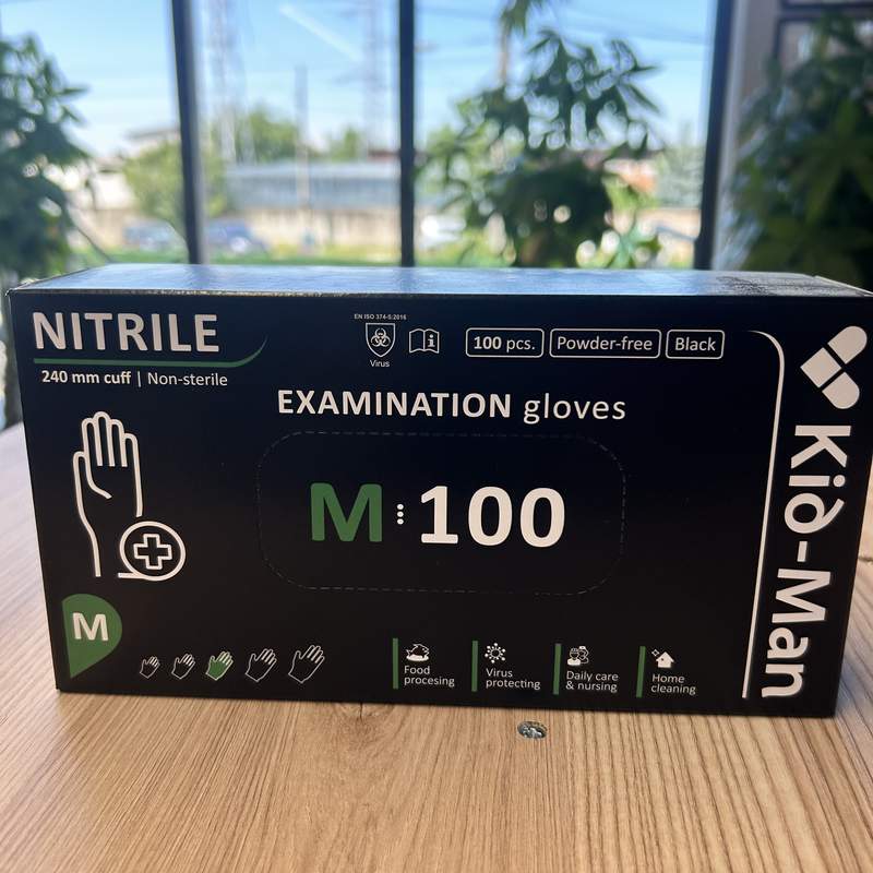 KID-MAN MANUSI NITRIL NEPUDRATE NEGRE M 100BUC