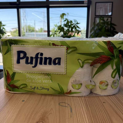 PUFINA HARTIE IGIENICA 8ROLE 3STRATURI ALOE