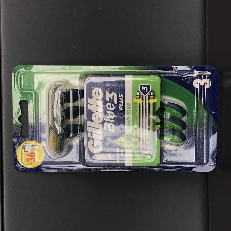 GILLETTE APARAT RAS BLUE3 3BUC SENSITIVE COMFORT GEL ALOE