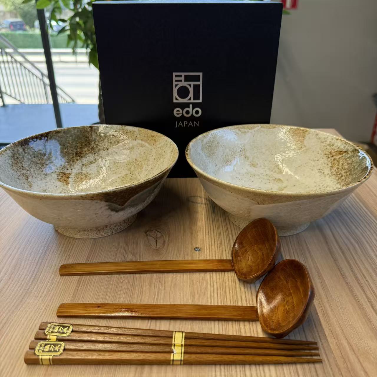 RAMEN BOWL SET 22CM HIKARI EDO