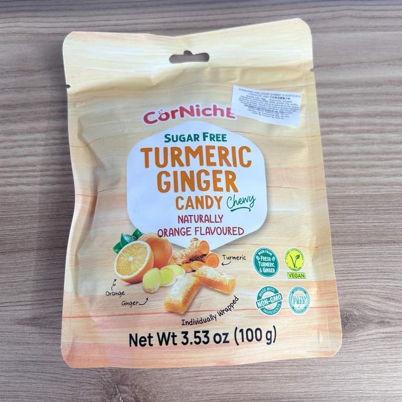 BOMBOANE FARA ZAHAR GHIMBIR SI PORTOCALE CORNICHE 100G