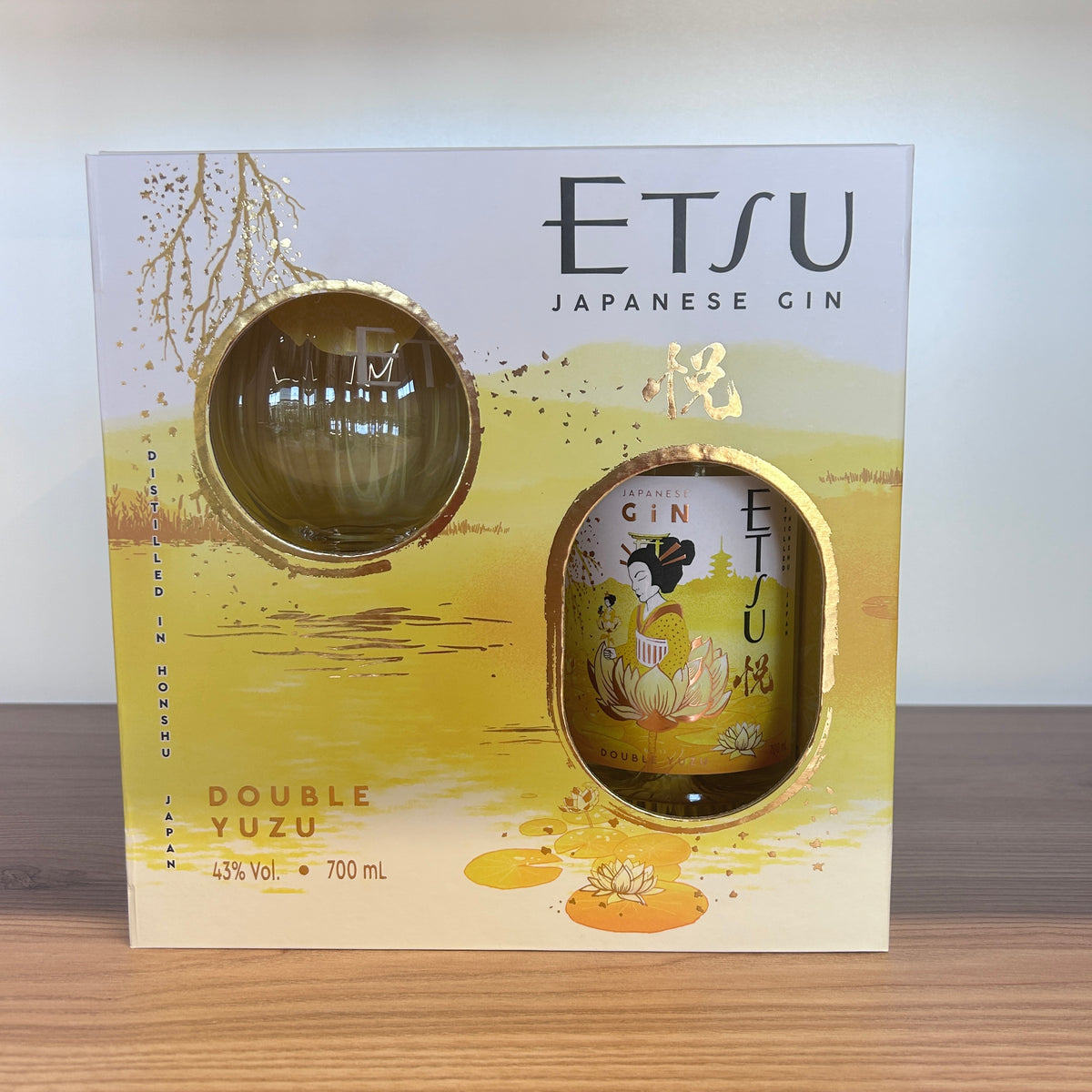 GIN ETSU DOUBLE YUZU + PAHAR 43% (0.7L) CUTIE -SGR
